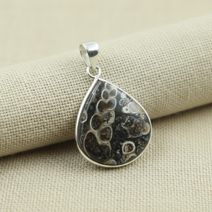 Pendentif en Agate Turritella, Argent 925 Plaqué Or Jaune, Motif Coquillage Goutte d'Eau, Bijou Fait Main, Cadeau de Mode, Vente en Gros, Nouveauté - Product Image 6
