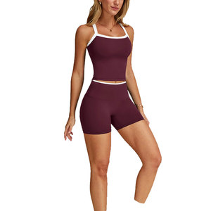 New Standard Women's 2 Piece <b>Sets</b> Ultra Lightweight Flexible Material Tight Fitting Short Top Casual Fitness Wear Women's <b>Sets</b> - Product Image 3