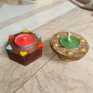 Industry trending wooden candle holder Unique <b>Christmas</b> <b>tea</b> <b>light</b> jar Scented wooden candle jar for home - Product Image 3
