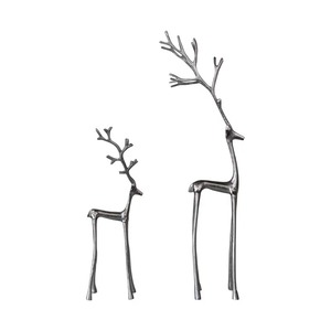 Figurines de cerfs en métal faites à la main, lot de 2, sculptures d'animaux minimalistes pour la décoration de table de Noël, salon - Product Image 3