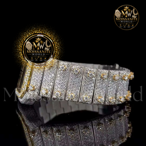 Montre mécanique avec incrustation de diamants, cristal saphir, date analogique, bracelet carré en acier inoxydable, boîtier doré, cadeau de luxe unisexe - Product Image 3