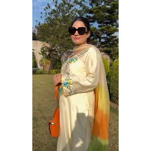 ชุดปักลายสำหรับนักออกแบบเสื้อท่อนบนและ dupatta ขนาด XL - Product Image 4