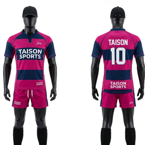 Uniforme de Rugby Premium para Hombre, 180 GSM, Poliéster, Diseño León Rojo, Tela Transpirable, Impresión por Sublimación, Personalizable con Nombre y Número, Estilo Panel - Product Image 3