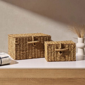 Panier en jonc de mer pour objets personnels, panier de rangement fait main, vente en gros, écologique, fabriqué au Vietnam - Product Image 4