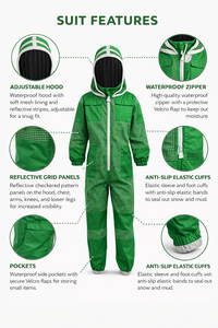 Traje de Apicultura Profesional Ventilado de 3 Capas, Verde, Anti-Picaduras de Abeja, Transpirable, Ajuste Holgado, Resistente al Calor 300C - Product Image 2