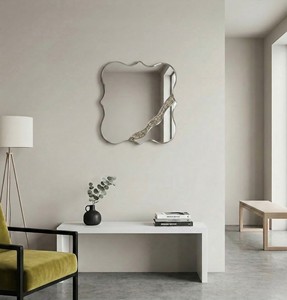 Frameless <b>Square</b> Wall <b>Mirror</b> 24x24 Inch | Minimalist Modern Design | Premium Decorative <b>Mirror</b> for Bathroom Bedroom Living Room - Product Image 1