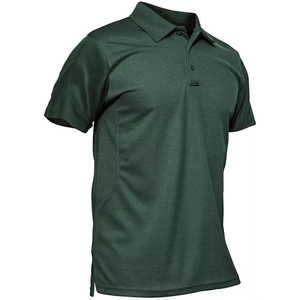 Polo de Manga Corta Azul para Hombre, Color Sólido, Tejido de Punto, Secado Rápido, Corte Regular, Camisetas Polo para Hombre - Product Image 4