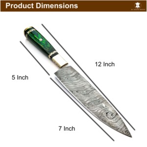 Couteau de chef de camping OEM, 12 pouces, design multi-usages, acier Damas de qualité industrielle, lame droite à pointe tombante - Product Image 3