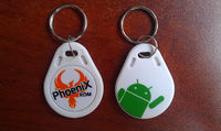 Tag RFID Key Fob TK4100 EM4200 T5577 yang Dapat Diprogram dan Ditulis Ulang, UID 125Khz, ABS, NFC, dengan Gantungan Kunci