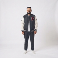 Veste technique pour homme SAJZA personnalisée, 540 GSM, laine Melton, manches en nylon Ripstop, qualité supérieure OEM, automne/hiver, résistante à l'eau