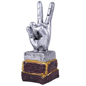 Resin Victory Hand Gesture Showpiece – Peace Sign Decorative Figurine for Home Décor & Collectibles - Product Image 4