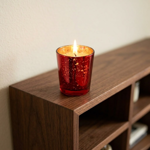<b>Red</b> Mercury Glass Tea Light Holder | Vintage <b>Candle</b> Holder | Decorative Votive for Home Wedding Party | Table Centrepiece Decor - Product Image 4
