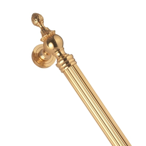 Poignée de porte d'entrée en laiton de designer Victor |   Poignée de porte moderne de luxe avec embouts cannelés |   Matériel architectural pour hôtel - Product Image 2