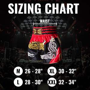 Shorts de Muay Thai con diseño personalizado, material satinado, tela transpirable, cintura elástica, shorts de entrenamiento para hombres y mujeres, ropa de gimnasio y fitness. - Product Image 3