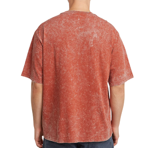 Mens Washed Crew Neck Short Sleeve <b>T</b> <b>Shirt</b> With Chest <b>Pocket</b> Vintage Casual Streetwear Style Wholesale Clothing Supplier - Product Image 2