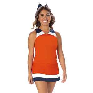 Wholesale Women Round Neck Shell With Solid Racer Back Top & <b>Elastic</b> Waist A line <b>Skirt</b> Cheerleading Uniforms - Product Image 4
