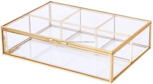 Nuevo diseño de cristal joyero vanidad caja con tapa decoración del hogar acento almacenamiento decorativo para baratija anillos pulsera regalo de fiesta - Product Image 2