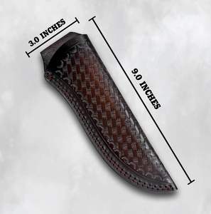 Fabricante de Fundas de Cuero Personalizadas para Cuchillos, Cuchillo de Caza de Acero al Carbono Fijo Hecho a Mano con Hoja Recta y Punta Caída, OEM, Marca Privada - Product Image 5