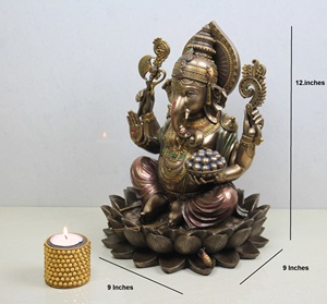 Ganesh statue PolyResin Lord Ganesha statue Ganpati indian god finugrine home decor showpiece - Product Image 4