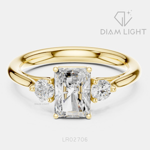 Bague de fiançailles en or blanc 14 carats avec diamant de laboratoire de 1,045 carats, coupe radiant, bague de mariée, certifiée IGI, bijoux fins, cadeau pour femme - Product Image 5