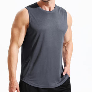 Débardeur sans manches respirant à séchage rapide pour homme, col rond, couleur unie, décontracté, pour l'entraînement, en coton tricoté, style ajusté PITCHER - Product Image 1