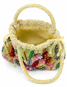 Bolso de Noche con Cuentas y Diseño Floral Hecho a Mano, Correa de Hombro, Elegante Regalo de Boda, de Algodón con Cierre Magnético para Fiestas - Product Image 4