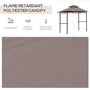 Gazebo Elegante a 2 Livelli Ignifugo da 2,4 m per Patio, Barbecue e Griglia, Ampio Spazio Utilitario per Cucina all'Aperto in Villa e Parco - Product Image 6