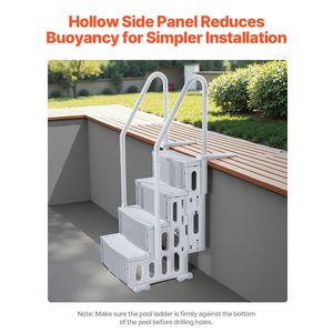 Échelle de piscine à 4 marches avec double main courante, marches antidérapantes robustes, 48 pouces, capacité de charge maximale de 400 lb, fiable - Product Image 3