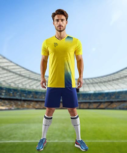 Ensembles d'uniformes de football pour hommes adultes, haute qualité, couleur personnalisée, légers, respirants, avec chaussettes, best-seller, prix bas - Product Image 4