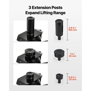 Gato hidráulico de suelo de acero de 22 toneladas (48501 lb) con pistón único, elevación rápida, postes de extensión y bomba de aire para elevación de vehículos - Product Image 5