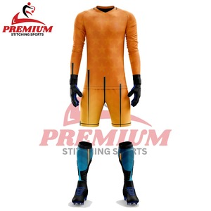 Ensemble d'uniformes de gardien de but en polyester, séchage rapide, respirant, confortable, maillot de football imprimé par sublimation, short, design personnalisé, été - Product Image 3
