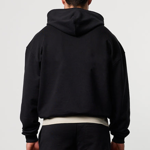 Sweat à capuche en polaire polyester 370g pour homme, coupe classique, couleurs personnalisables, manches classiques, couleur unie, vêtement décontracté pour l'automne - Product Image 4