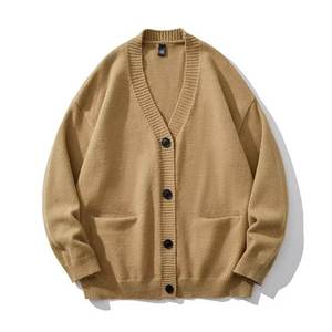 Manufacturer Custom Embroidered Men Classic Long Sleeve School Uniform Knitted <b>Sweater</b> Button V Neck Unisex <b>Cardigan</b> <b>Sweater</b> - Product Image 3