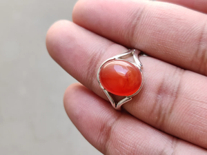 Carnelian Gemstone Midi <b>Ring</b> 925 <b>Silver</b> Handmade <b>Statement</b> Carnelian <b>Ring</b> for Women Girls Christmas Birthday Anniversary <b>Ring</b> - Product Image 2