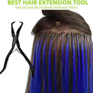 Pince professionnelle noire pour retirer les perles d'extensions de cheveux, outil de démontage de micro-anneaux et nano-anneaux en acier inoxydable de haute qualité - Product Image 5