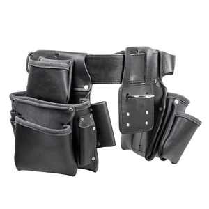 <b>Leather</b> <b>Tool</b> Belt With Multiple Pockets And Adjustable Strap For Heavy Duty Use - Product Image 2