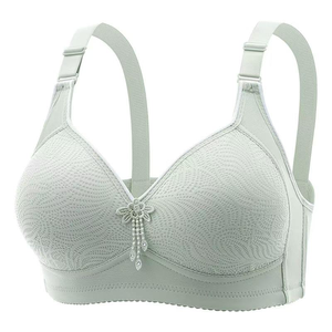 Sujetador Push-Up Rosa sin Varillas para Mujer, Copa 3/4, Tirantes Ajustables, Decoración de Diamantes de Imitación, Transpirable, Tejido de Spandex/Nylon, Espalda en U - Product Image 2