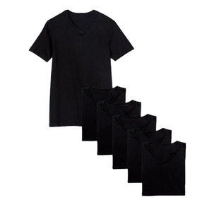 Proveedor de Bangladesh, Camisetas interiores de algodón de verano informales, camisetas de manga corta negras lisas para hombre, camisetas de tamaño adulto personalizables - Product Image 1