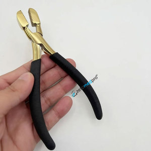 Pinzas para Extensiones de Cabello con Dientes de Agarre Fuerte, Color Negro Dorado, Ecológicas, con Logotipo Personalizado, Grado Quirúrgico - Product Image 4