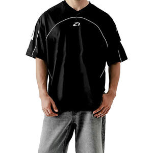 Maillot de football américain noir personnalisé en gros, 100 % polyester, maille respirante, vêtements de sport, t-shirts, maillot de football vintage pour les acheteurs américains - Product Image 1