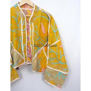 Wholesale Vintage Kantha Handmade Women 100% Cotton Quilted Boho <b>Jacket</b> for Women's and Girls All Season - Product Image 3