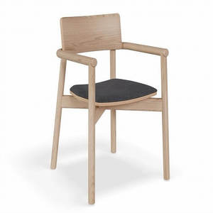 Chaise de salle à manger en bois massif faite à la main, style minimaliste et luxueux - Product Image 1