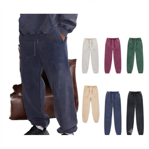 Terry <b>Harem</b> Pants Full Length Loose Fit Elastic Waist Solid Color Casual Summer Eco-Friendly Polyester/Cotton Knitted Sweatpants - Product Image 1