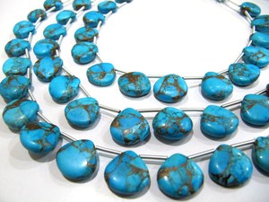 Perles facettées en forme de cœur turquoise huître bleu ciel de 12 mm, brin de 8 pouces de long pour la fabrication de bijoux - Product Image 2