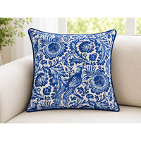 Housse de coussin en coton imprimé botanique de luxe |   Housse de coussin contemporaine pour canapé, lit et décoration intérieure