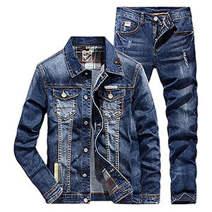 Conjunto de Chaqueta y Pantalones de Mezclilla para Hombre, Ligero, Transpirable y Fácil de Usar, Bordado 3D Personalizable, Alta Calidad, Hecho a Medida - Product Image 1