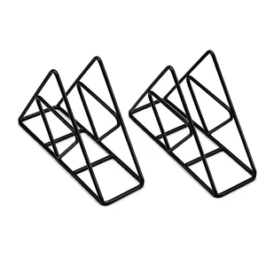 Porte-serviettes géométrique moderne en métal noir pour table à manger, organisateur de papier triangulaire en fil métallique pour cuisine, restaurant, café, maison - Product Image 4