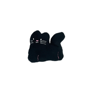 Ornamento Gatto Nero Ilan 5x6cm, Decorazione in Tessuto per Cuscini - Product Image 1
