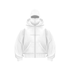 เสื้อฮู้ดดี้ทรงโอเวอร์ไซส์ผ้าคอตตอน 100% หนานุ่ม ซิปคู่ แขนเสื้อแบบดรอปโชว์เดอร์ พร้อมฮู้ดคลุมหน้า สำหรับผู้ชาย ใส่ได้ในฤดูใบไม้ผลิ - Product Image 3