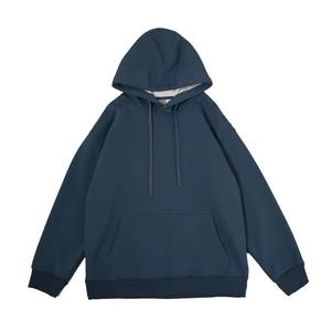 Sudadera con capucha de forro polar para hombre, estilo otoñal, holgada, de color liso, a la moda, venta al por mayor, personalizada - Product Image 2